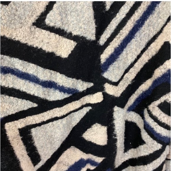 Lucky Brand Intarsia Knit Cardigan Waterfall Drape Open Front Boho Shawl Sweater - Picture 10 of 16